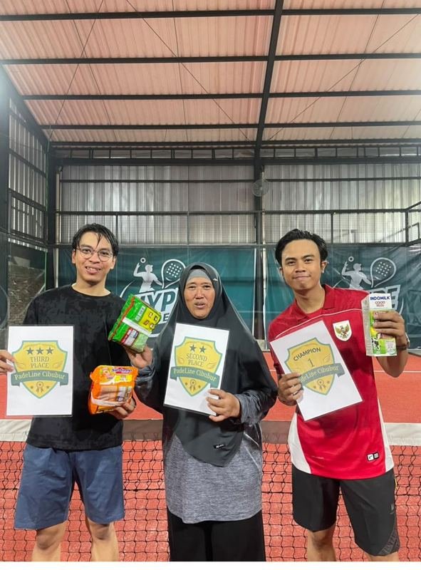Tiga juara sesi PadeLine Cibubur di Hype Padel Cibinong